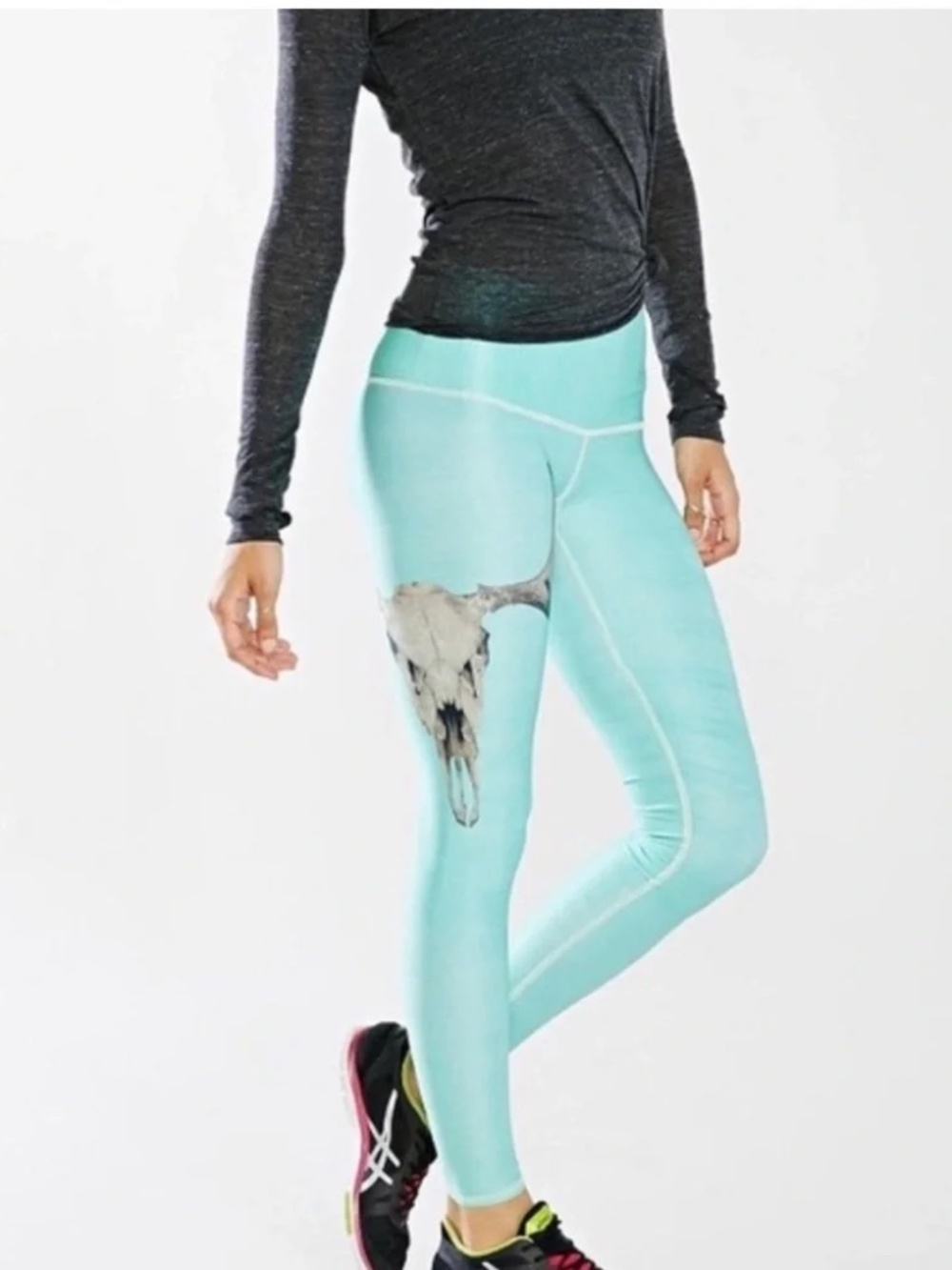 Teeki Deer Medicine Hot Pant Yoga Leggings Green Sustainable Recycled Size XS